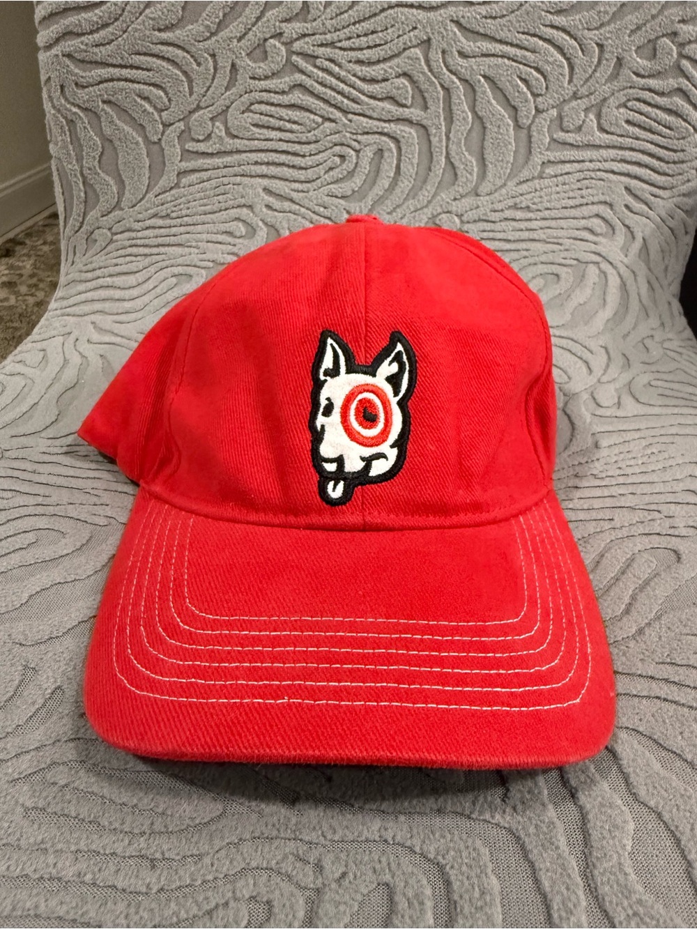 Target Red Baseball Cap with Dog Target Patch